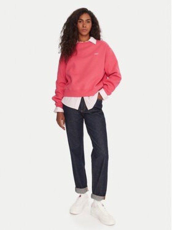 Tommy Jeans Bluza Silver Script DW0DW21961 Różowy Regular Fit