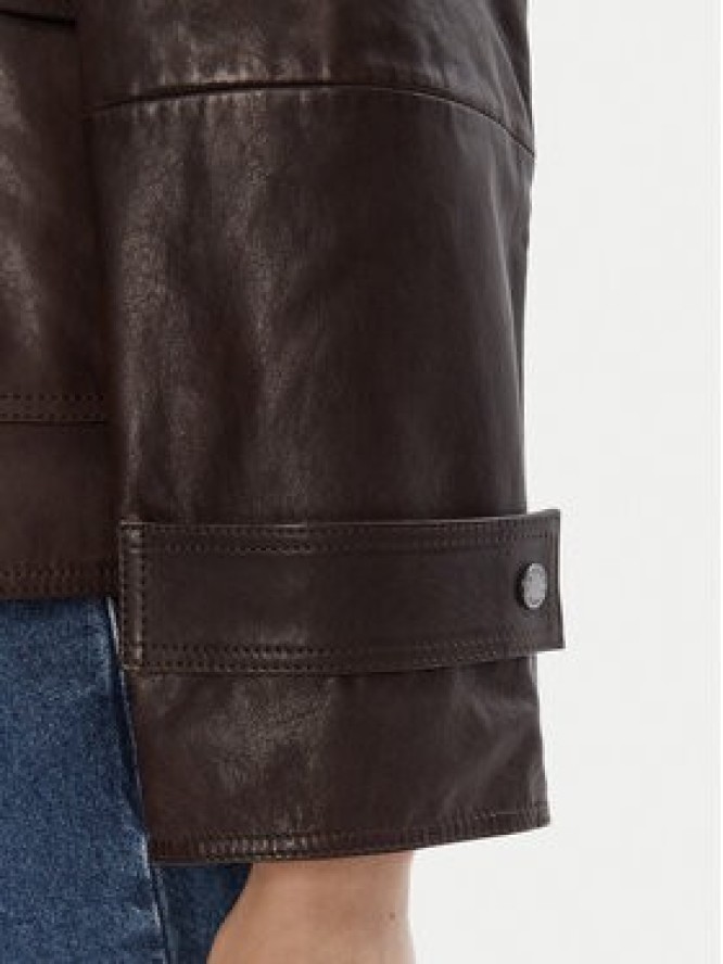 Weekend Max Mara Kurtka skórzana Berbice 2525446021 Brązowy Regular Fit