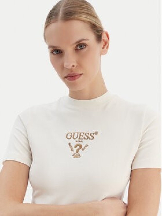Guess Sukienka codzienna V4YK02 KCDH1 Écru Regular Fit