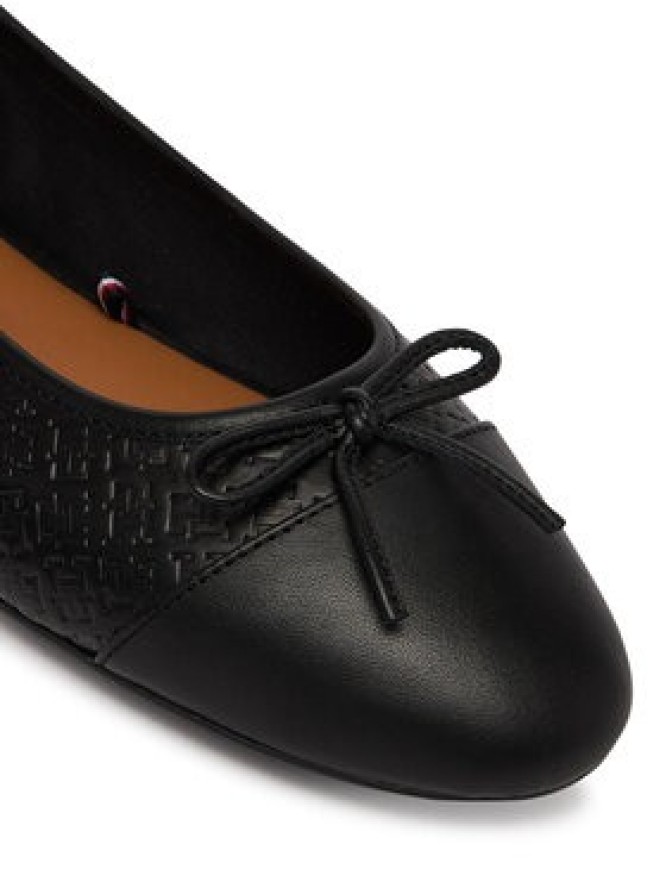 Tommy Hilfiger Baleriny Th Monogram Ballerina FW0FW09468 Czarny