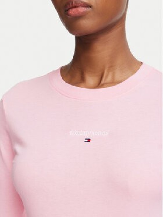 Tommy Jeans Bluzka Classic Logo DW0DW23248 Różowy jasny Slim Fit