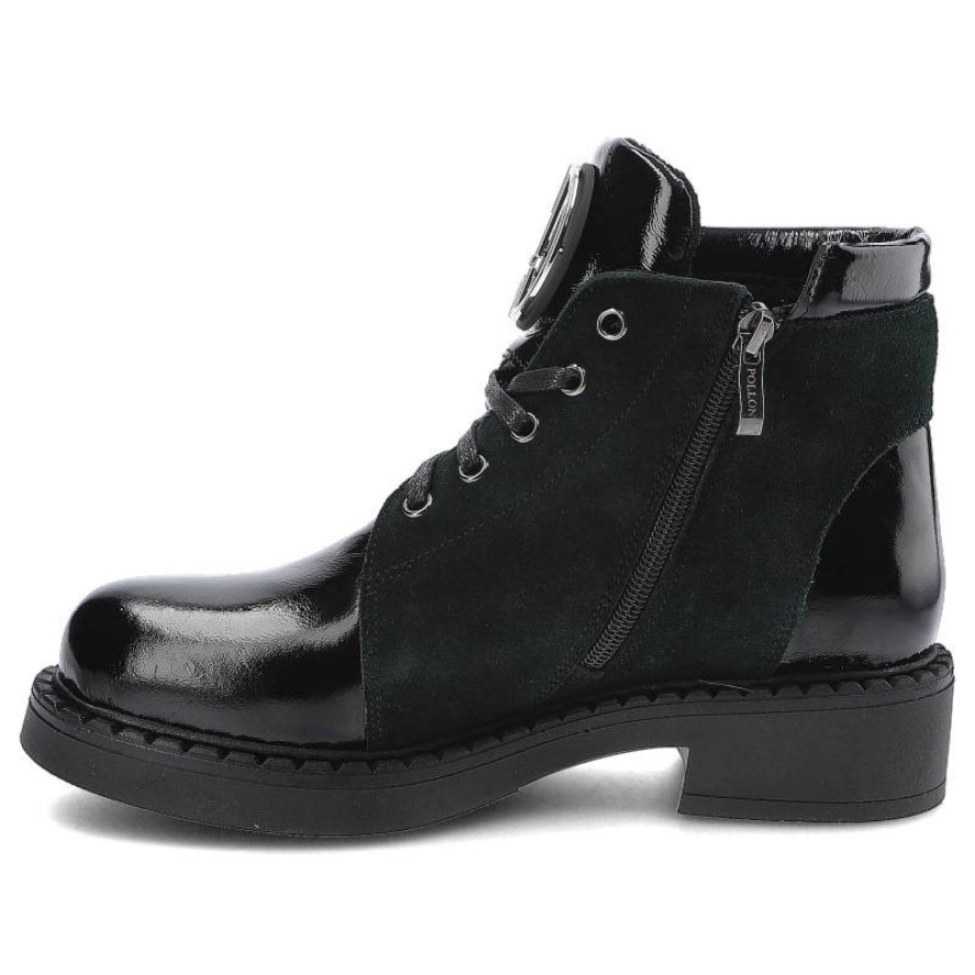 Czarne Botki Pollonus Damskie Stylowe Modne Obuwie