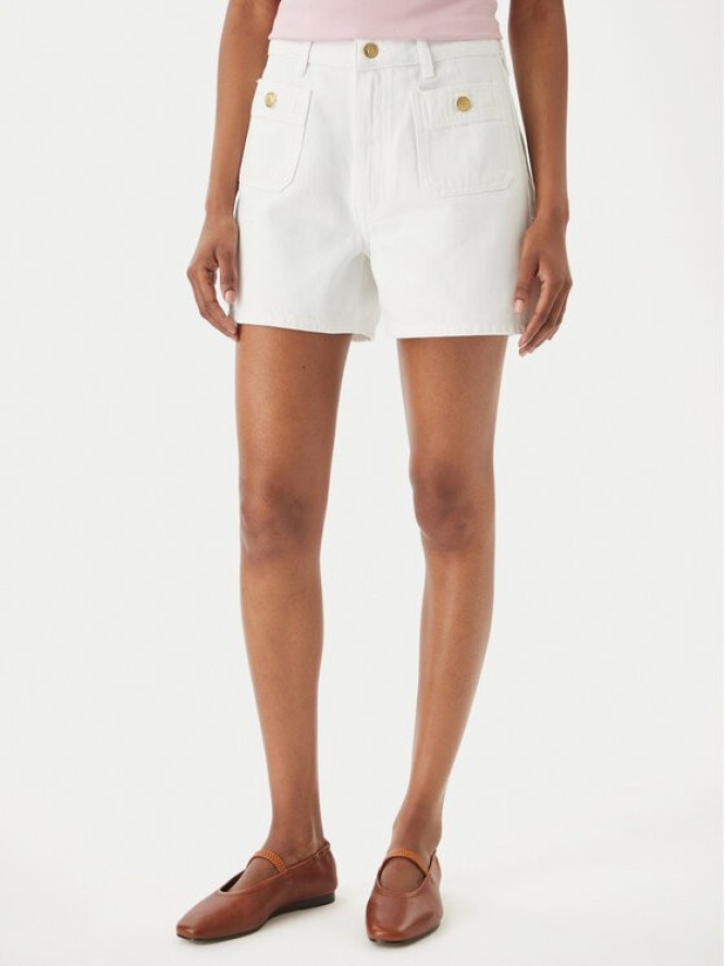 Tommy Hilfiger Szorty jeansowe WW0WW49579 Biały Regular Fit