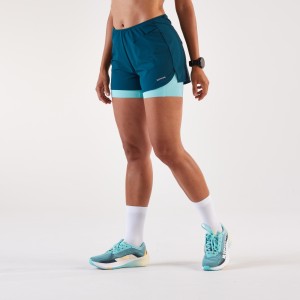 Spodenki do biegania damskie Kiprun 2w1 Run 500 Comfort