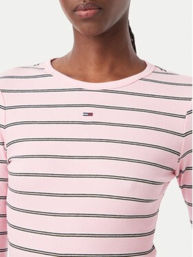 Tommy Jeans Bluzka Essential DW0DW17387 Różowy jasny Slim Fit