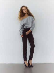 Jeansy slim fit high waist - czarny