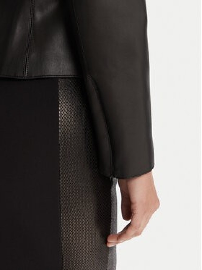 Elisabetta Franchi Kurtka z imitacji skóry GI-187-57E2-V680 Czarny Slim Fit