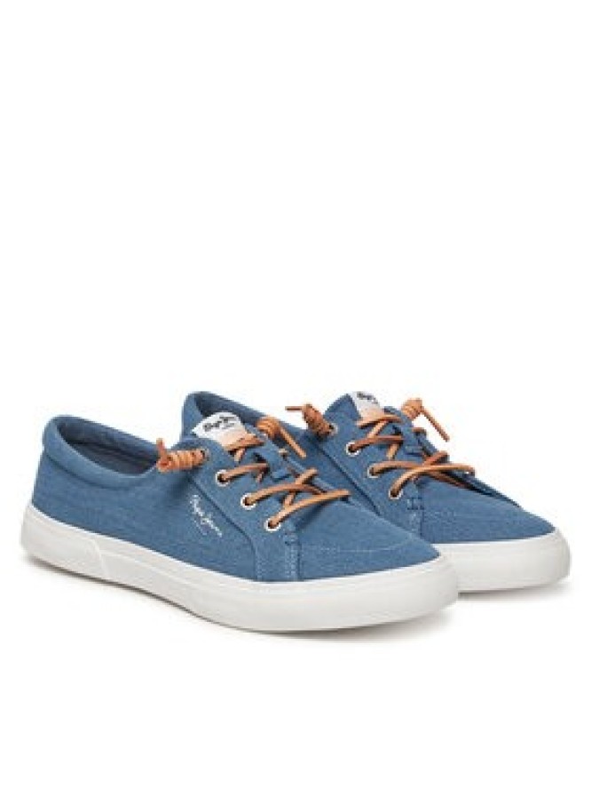 Pepe Jeans Sneakersy Kenton Denim PLS31602 Niebieski