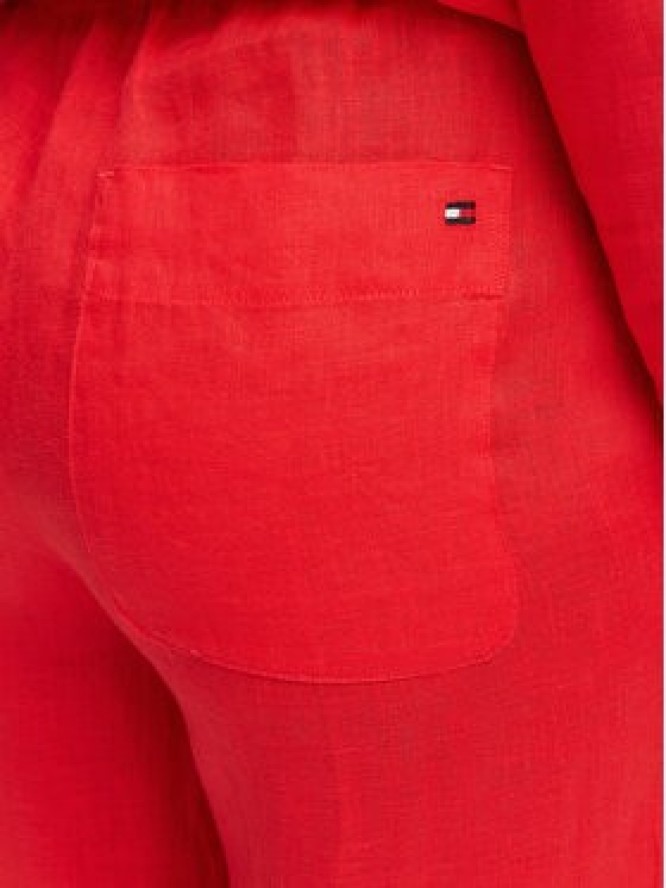 Tommy Hilfiger Spodnie materiałowe WW0WW48970 Czerwony Wide Leg