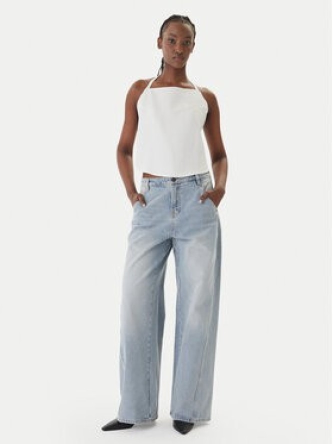 Eleh Jeansy EL103 Błękitny Wide Leg