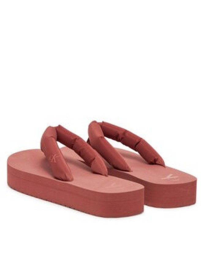 Calvin Klein Jeans Japonki Beach Sandal Flatform Ttxr Satin YW0YW01723 Brązowy