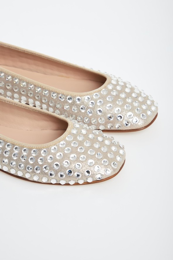 Baleriny skórzane z cyrkoniami CESARE CASADEI