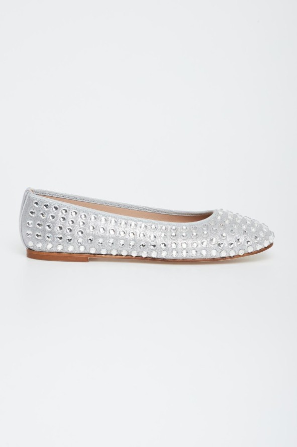 Baleriny skórzane z cyrkoniami CESARE CASADEI