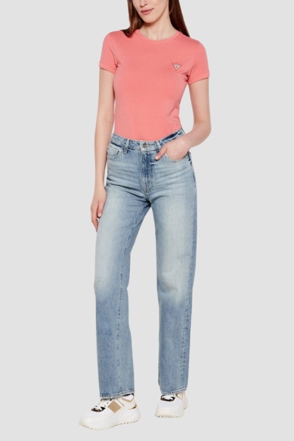 GUESS Różowy damski t-shirt Mini, Rozmiar S