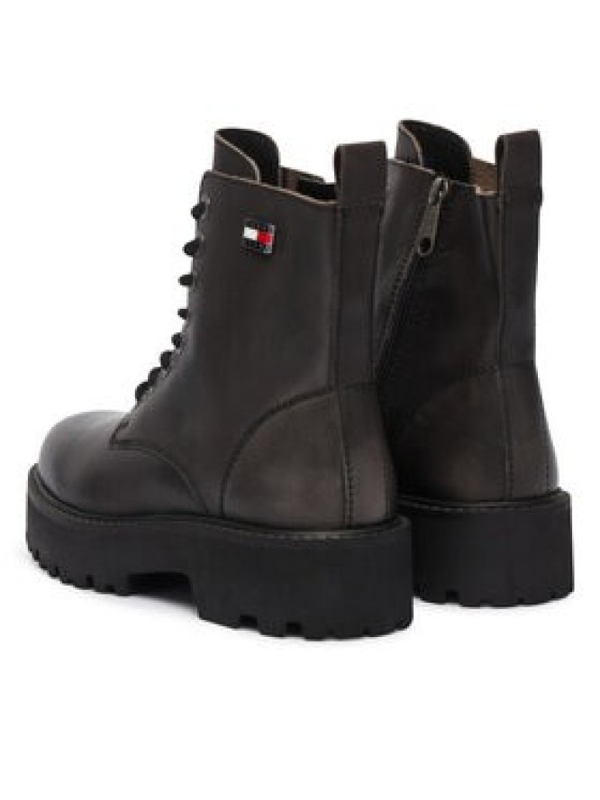 Tommy Jeans Trapery Tjw Platform Brushed Lth Boots EN0EN03141 Czarny
