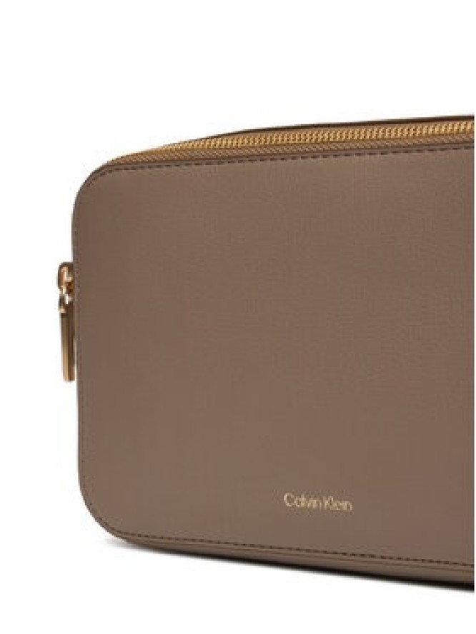 Calvin Klein Torebka Foil Logo Elongated Camera Bag LV04F3276G Beżowy
