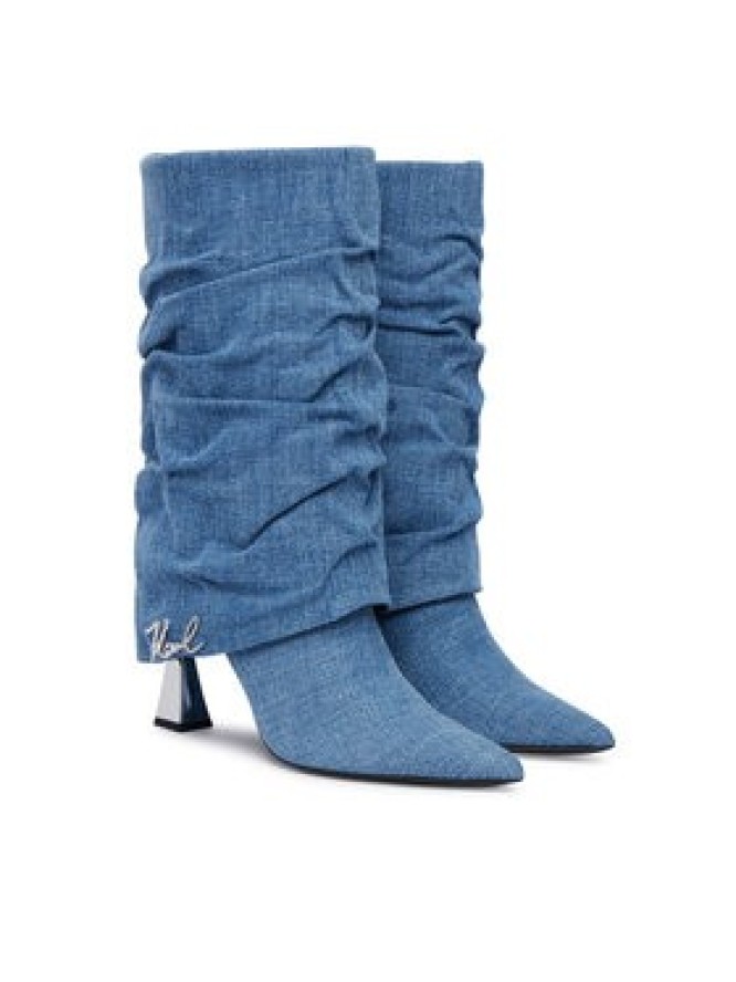 KARL LAGERFELD Kozaki Debutante KL32086 Granatowy