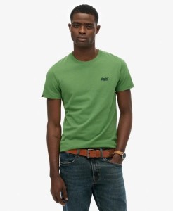 superdry Koszulka Essential Logo z organicznej bawełny – slim fit – Artichoke