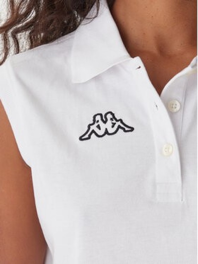Kappa Polo Logo Tennis 302LR20 Biały Slim Fit