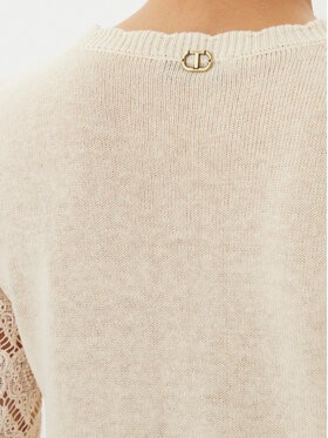 TWINSET Sweter 251TP3341 Beżowy Regular Fit