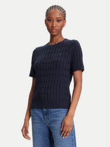 Tommy Hilfiger Sweter WW0WW45656 Granatowy Regular Fit