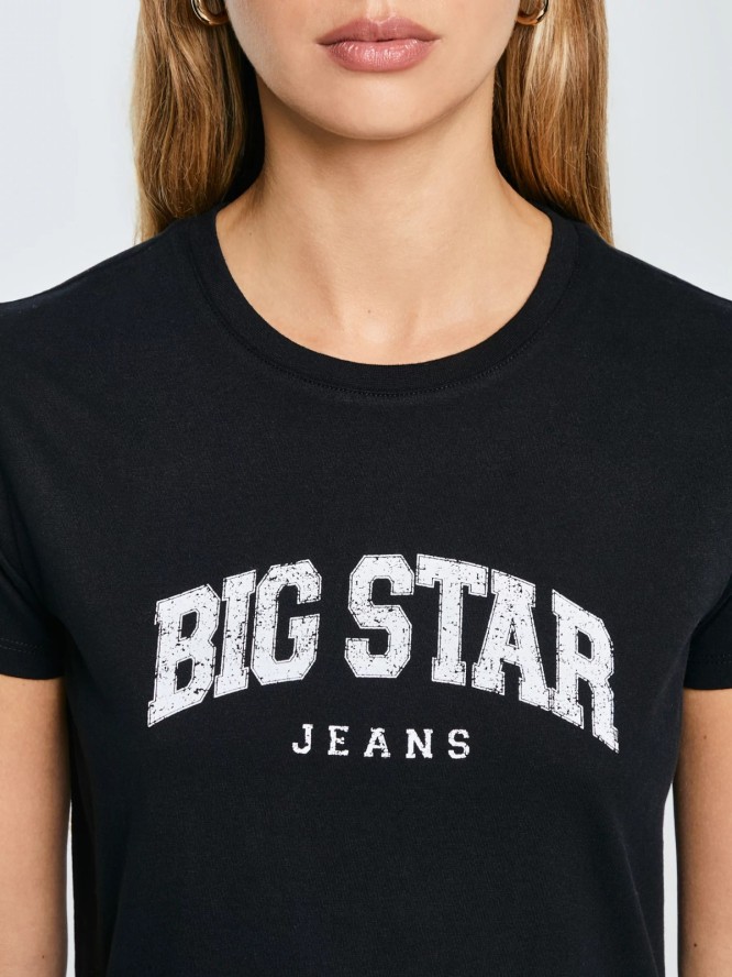 Koszulka damska bawełniana z logo BIG STAR czarna Ramila 906