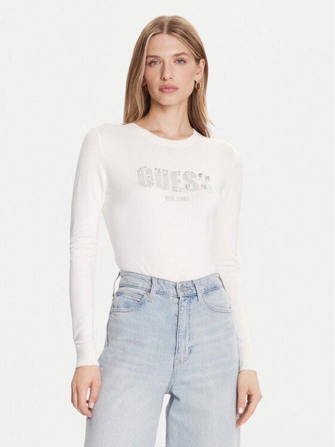 Guess Sweter W5BR40 Z2NQ2 Écru Regular Fit