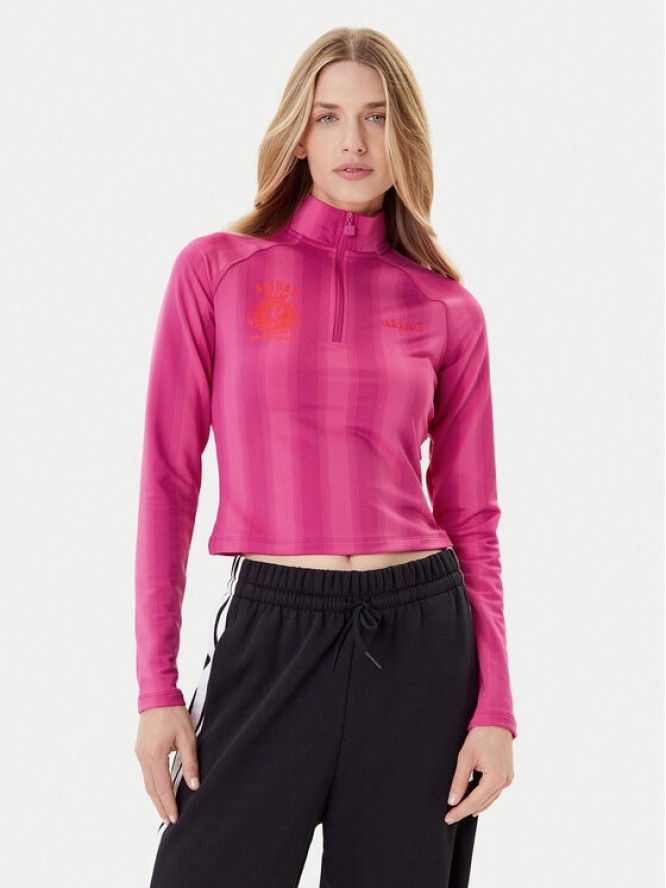 adidas Bluza Half-Zip Graphic Football JW3638 Różowy Regular Fit