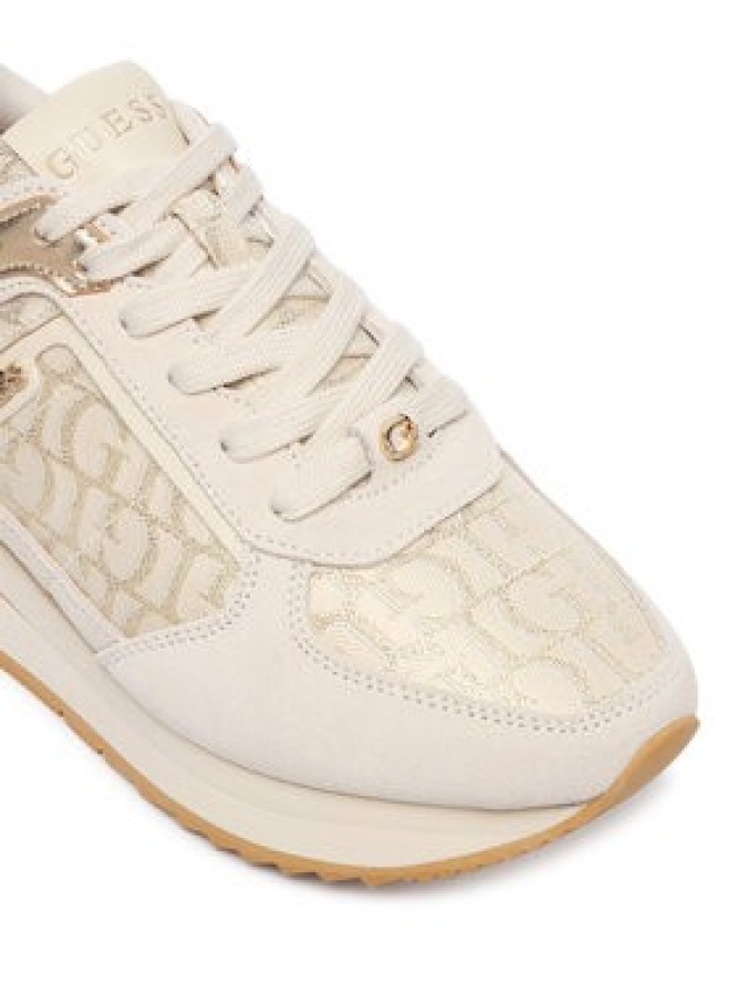 Guess Sneakersy FLTEG5 LEA12 Kremowy
