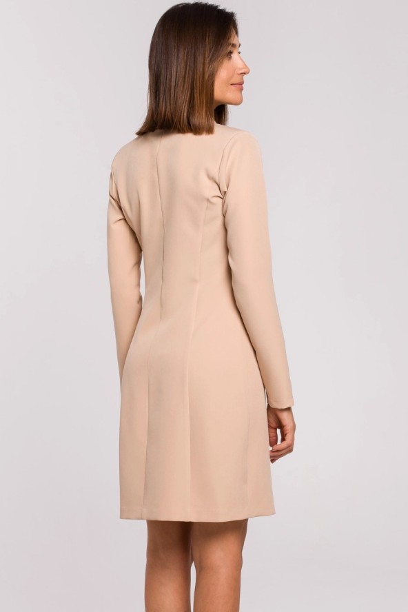 Elegancka sukienka marynarka biznesowa do pracy beżowa