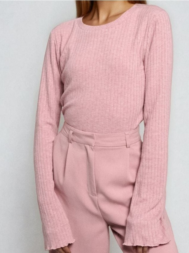 Bluzka z długim rękawem - różowy