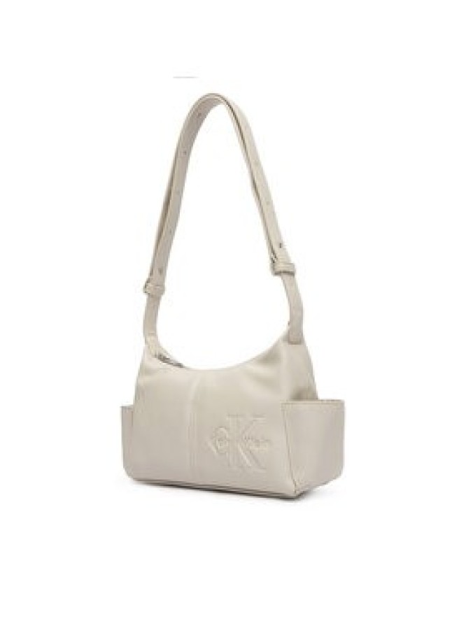 Calvin Klein Torebka Pockets Monologo Crossbody LV04F3687G Kremowy