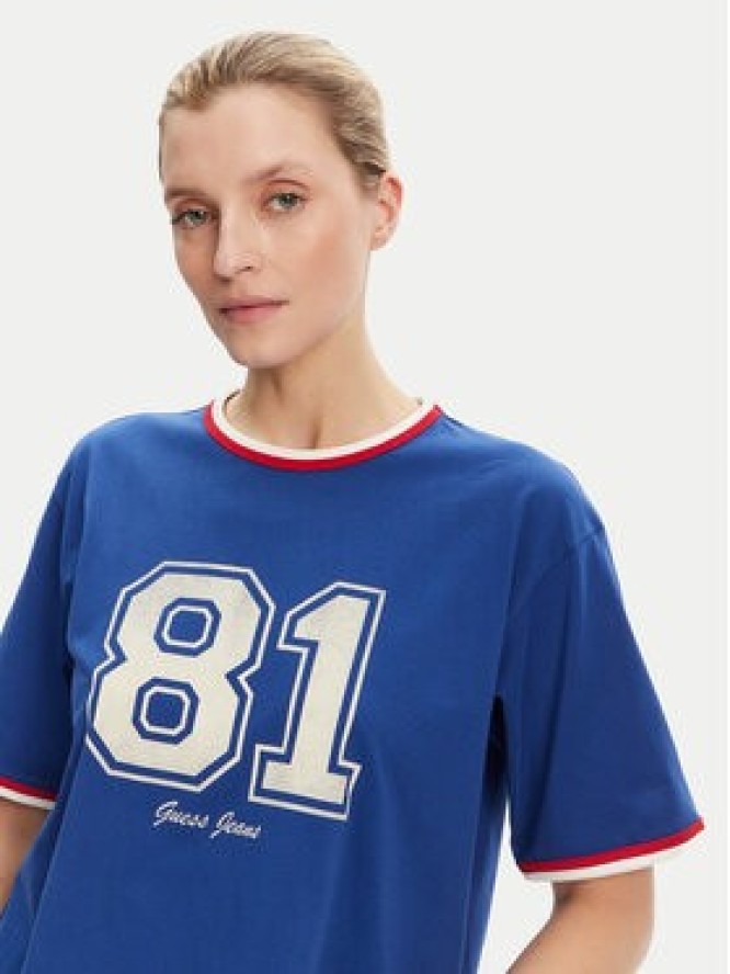 Guess Jeans T-Shirt W5YI19 K8HM0 Niebieski Regular Fit