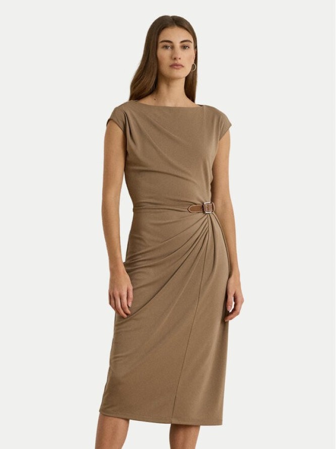 LAUREN RALPH LAUREN Sukienka codzienna 200980221001 Brązowy Slim Fit