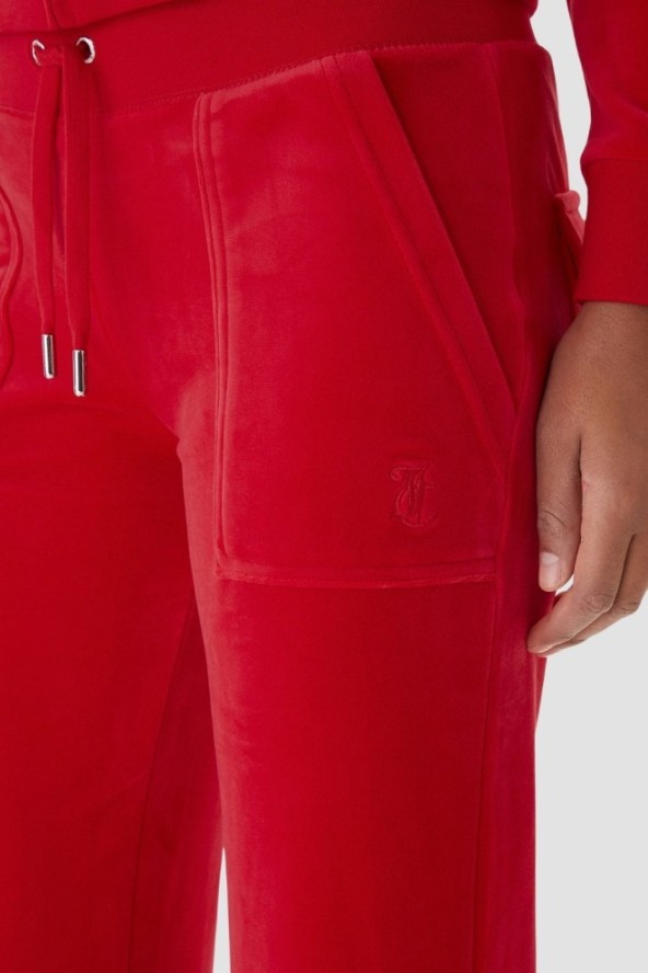 JUICY COUTURE Czerwone spodnie dresowe damskie Layla Low Rise Pocket, Rozmiar XS