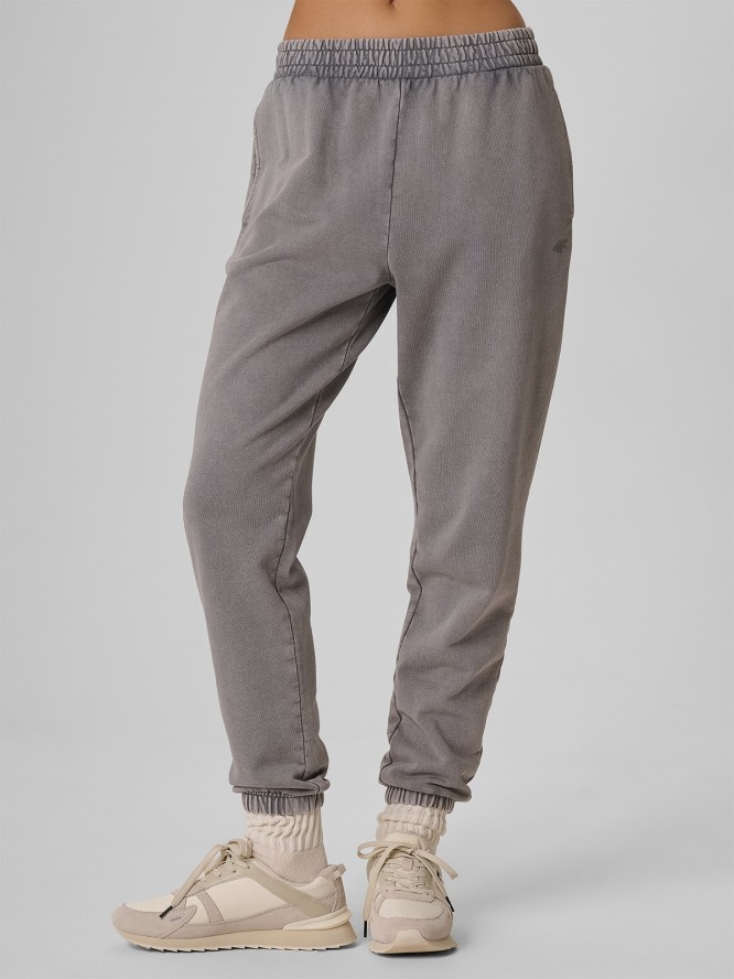 4F Spodnie dresowe joggery damskie - szare XL