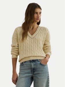 LAUREN RALPH LAUREN Sweter 200971374002 Beżowy Relaxed Fit