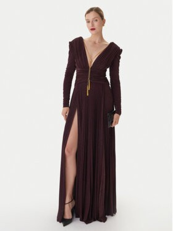 Elisabetta Franchi Sukienka wieczorowa AB-R40-57E2-V850 Bordowy Regular Fit