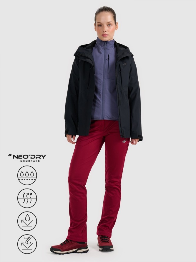 4F Kurtka trekkingowa membrana 10000 damska - czarna XL