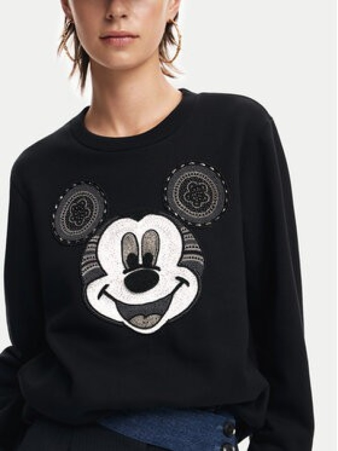 Desigual Bluza Mickey Yeah! 24WWSK10 Czarny Regular Fit