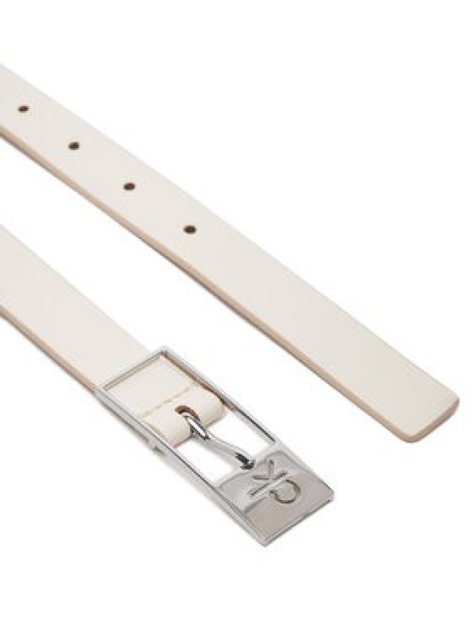Calvin Klein Pasek Damski Ck Cut Square Buckle 2.0 K60K613155 Biały