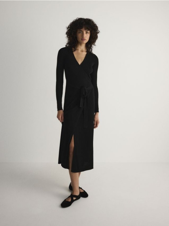 Sukienka z wiskozy - czarny