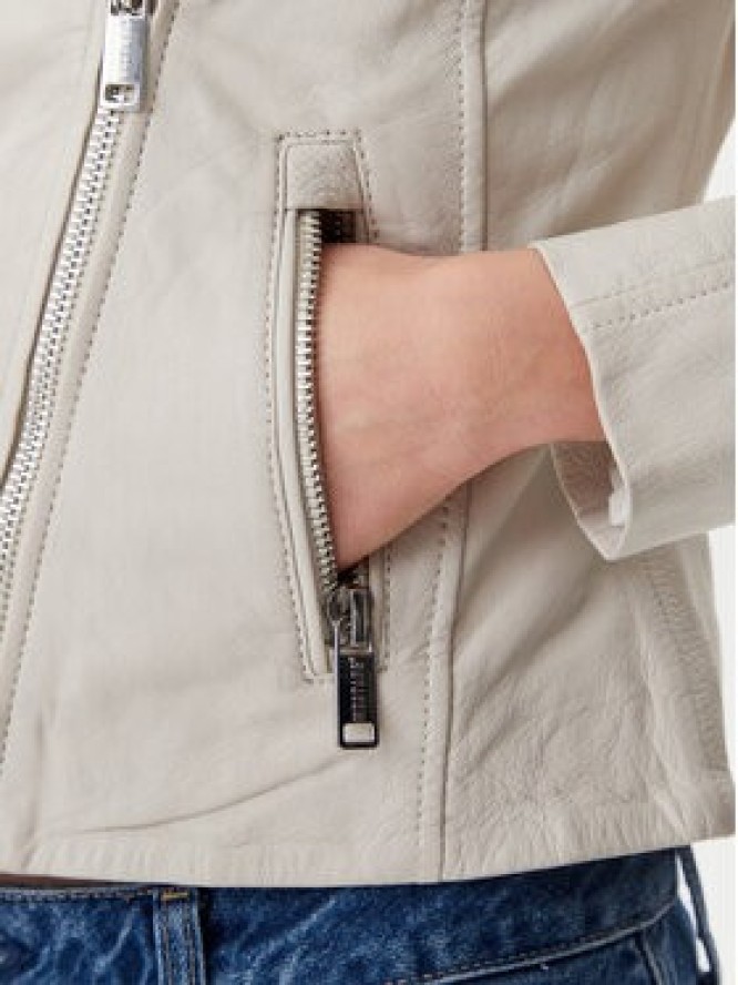 Mustang Kurtka skórzana Softy 310-24-065 Beżowy Regular Fit