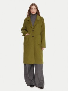 United Colors Of Benetton Płaszcz wełniany 28F7DN082 Zielony Regular Fit