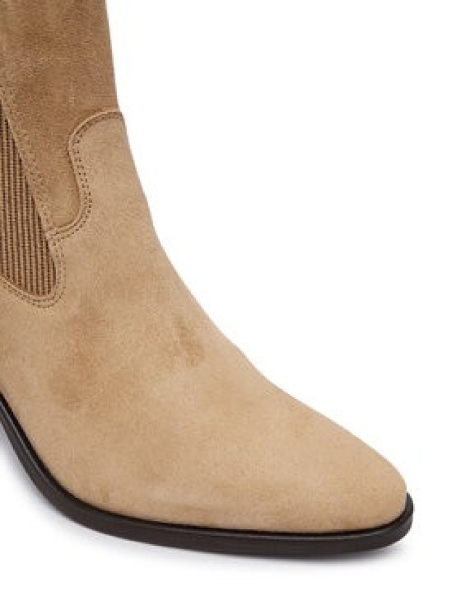Tommy Hilfiger Botki Suede Western Chelsea Boot FW0FW09581 Beżowy