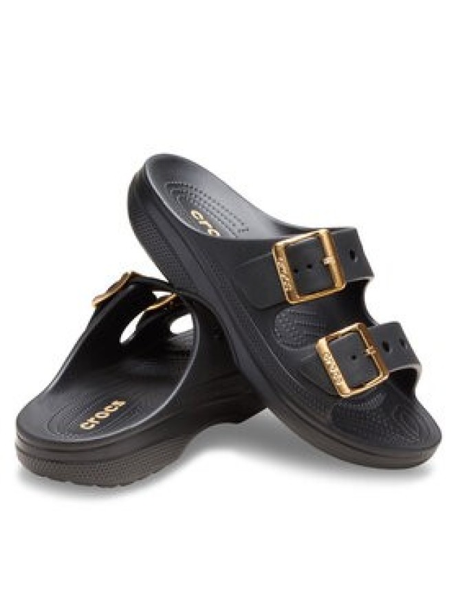 Crocs Klapki Saturday Sandal Metallic Buckle 213316 Czarny