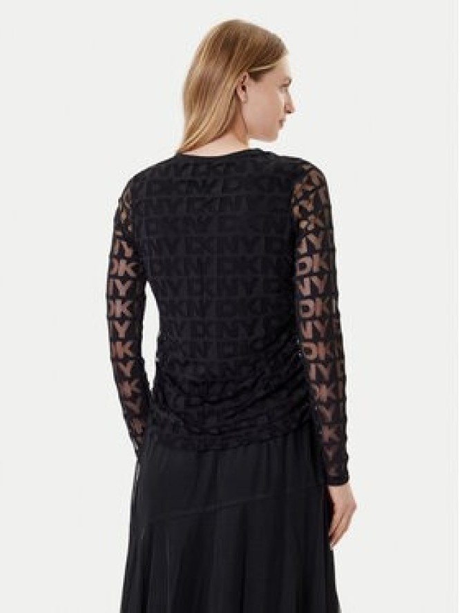 DKNY Bluzka P53HFWMF Czarny Regular Fit