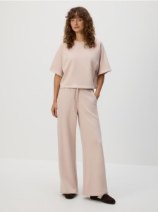 Bawełniane spodnie dresowe - pastelowy róż