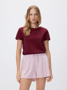 Gładkie szorty z modalem - pastelowy róż