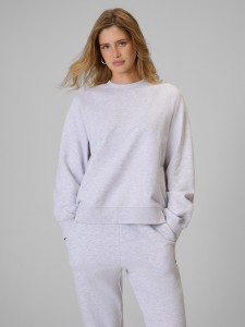 4F Bluza dresowa loose bez kaptura damska - szara L